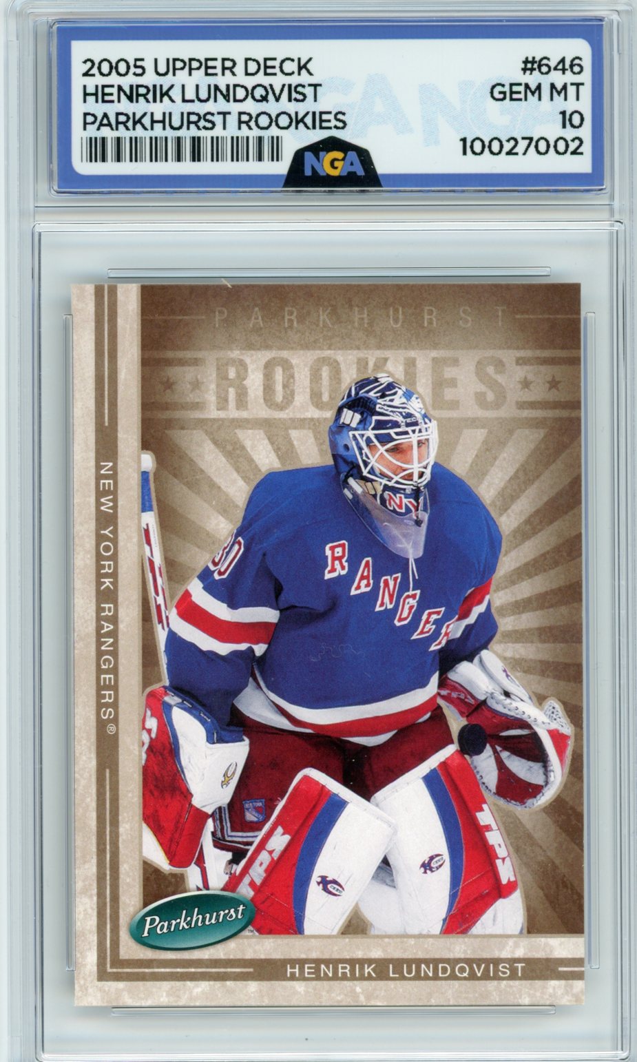 2005-06 Parkhurst #646 Henrik Lundqvist NGA 10