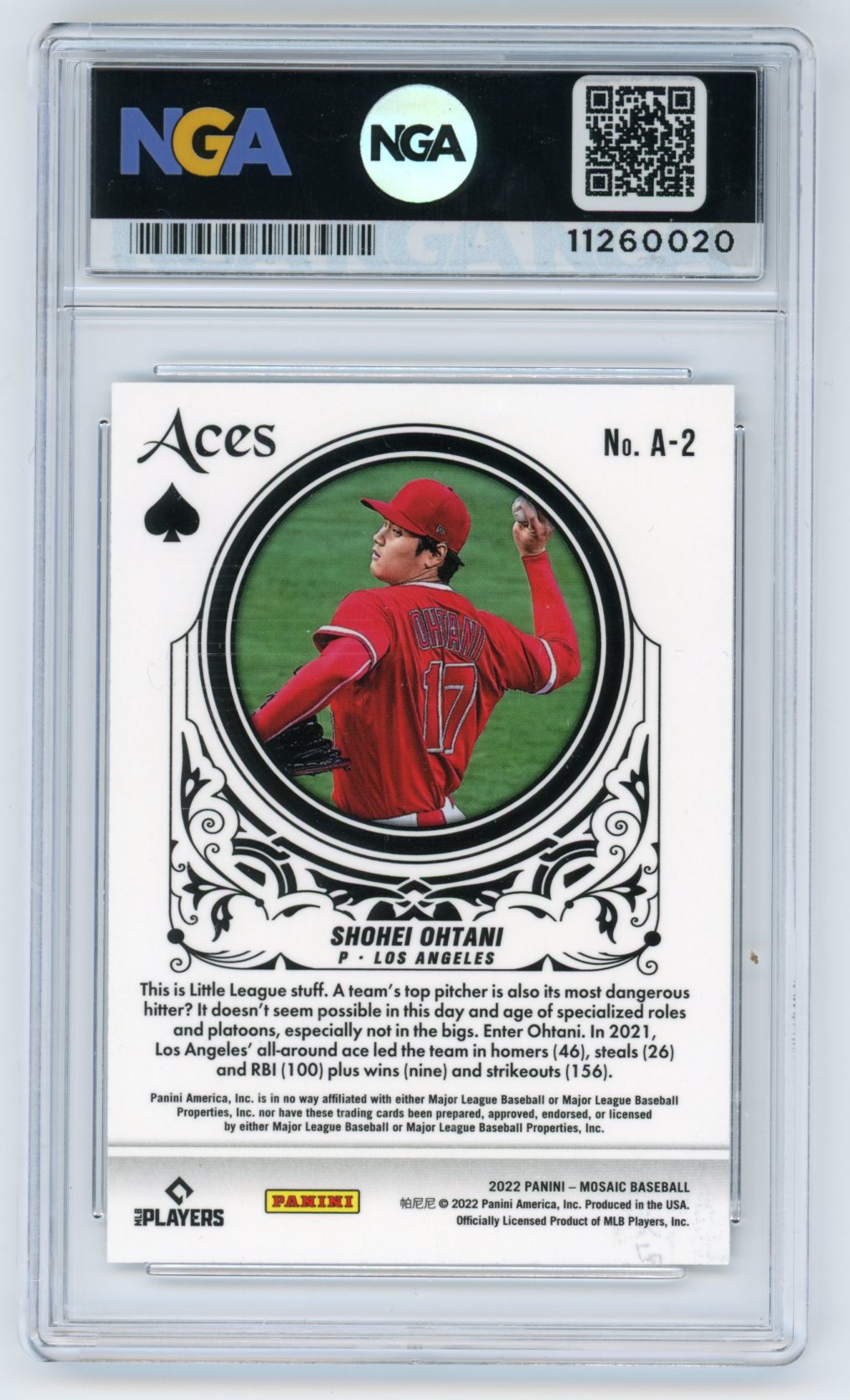 2022 Panini Mosaic #A-2 Shohei Ohtani Aces NGA 10