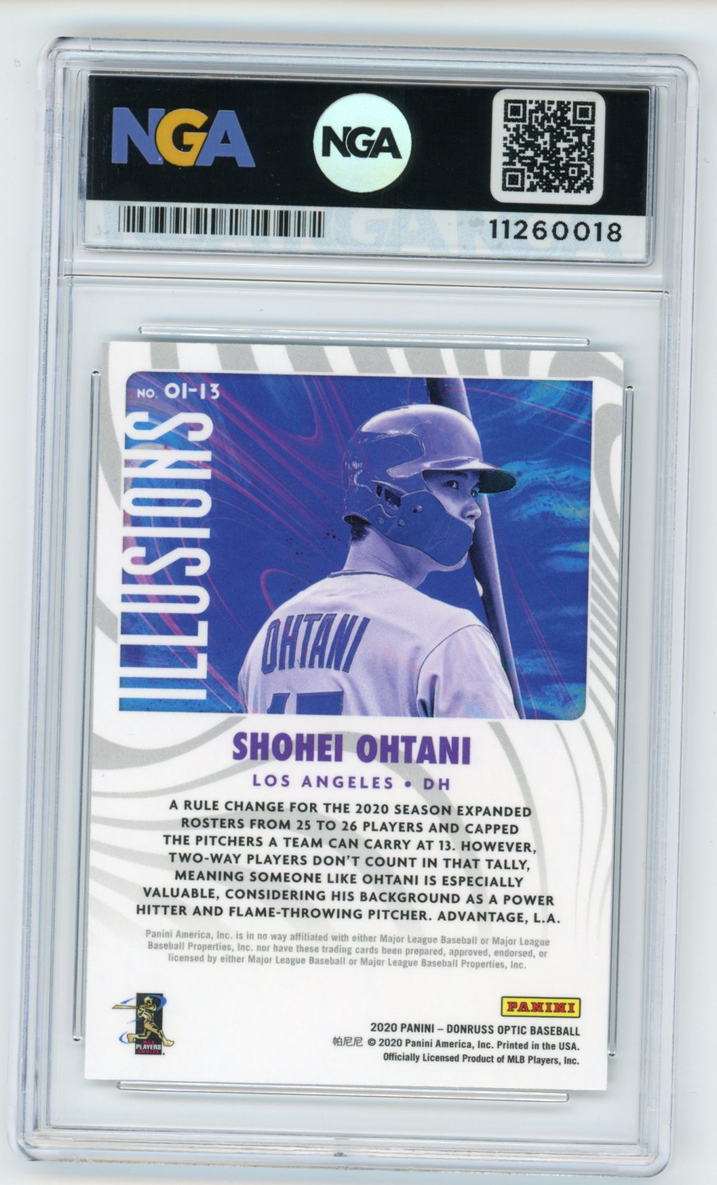 2020 Donruss Optic #OI-13 Shohei Ohtani Optic Illusions NGA 10