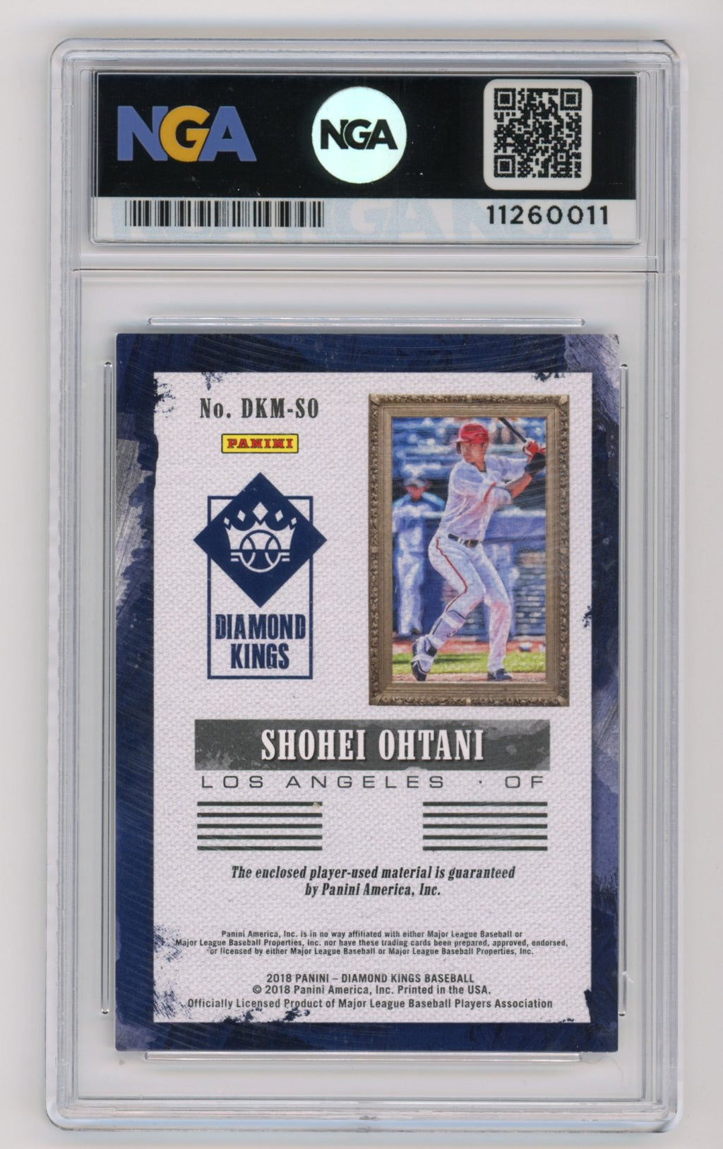 2018 Panini Diamond Kings #DKM-SO Shohei Ohtani DK Materials 47/99 NGA 10